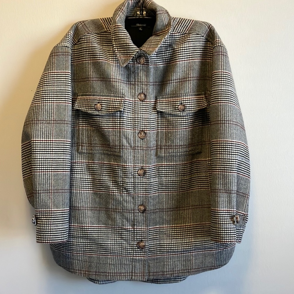 Madewell Bonded Flannel Shirt-Jacket in Cohancy Plaid
